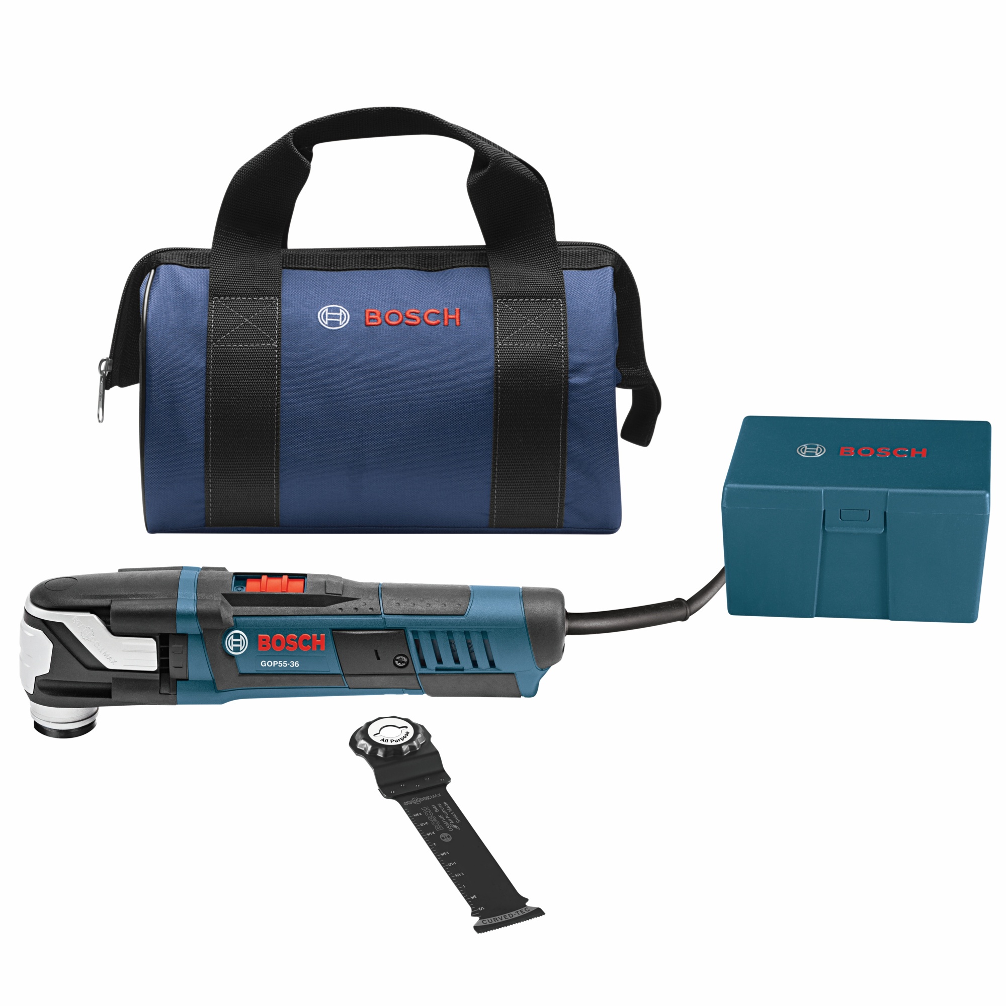 Bosch StarlockMax Oscillating Multi-Tool Kit — 5.5 Amp, 20,000 OPM, 3.6° Oscillating Arc, 2-Pc., Model# GOP55-36B